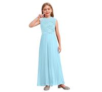 Linyuir Divisa In Caffettiera Per Bambina Abbinata Con Un Completo Di Pantaloni Alla Vita Con Fiocchi Di Fiore Abiti Per Lestate Per Le Spose Donore Overall Con Azzurro cielo 13-14 anni