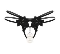 Linyuir Donna Perline String Scavo G String T Back Micro Mini String Tanga Intimo Con Perline Nel Cavallo Pizzo Mutandine Intimo Erotico Tipo B M