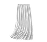 Linyuir Donna Sottogonna Gonna A Linea Sottovita Elastica Gonna Lunghezza Media Colore Solido Mezza Sottoveste Accessorio Abito Bianco Taglia Unica