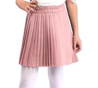 Linyuir Fazzoletta per Bambina Gonna A Linea A Gonna Estiva Corta A Ginocchio Alta Vita da Pattinatore A Campana A Piatto per Scuola Autunno Inverno Uniforme Rosa 15-16 Anni