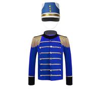 Linyuir Giovane Schiaccianoci Principe Giacca E Cappello Bambini Direttore Del Circo Costume Cosplay Natale Carnevale Abiti Blu 5-6 anni