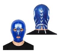 Linyuir Maschere Facciali Lotta Maschere Lotta Maschera In Pelle Che Copre Interamente Il Viso Bambini Adulti Abbigliamento La Rave Blu reale Taglia unica