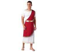 Linyuir Uomo Antichi Greci Costumi Storici Toga Abito Tunica A Maniche Corte Romani Gladiatore Cosplay Halloween Travestimento Borgogna L