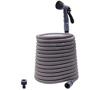 LINZI Expandable Garden Water Hose 30M 100FT Magic Hose Double Latex Inner Hose Flexible No Kink + Plastic Connectors + 7 Function Spray Gun