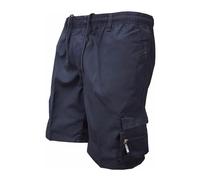 LinZong Men's Hiking Cargo Shorts with Pockets,Lightweight Outdoor Tactical Short,Summer Casual Drawstring Loose Overalls (Blue, XL)