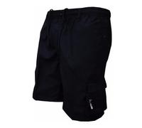 LinZong Men's Hiking Cargo Shorts with Pockets,Lightweight Outdoor Tactical Short,Summer Casual Drawstring Loose Overalls (Black, XL)