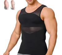LinZong Sculptcore - Men's Body Shaper,Shaper Vest 2.0,Slimming Compression Shirt,Athletic Workout Breathable Tank Top Underwear (Black,M)