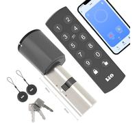Lio Home Smart Lock WLAN con tastiera, cilindro di chiusura 40/40, porta di sblocco tramite schede NFC, password, controllo app, serratura con chiave, serratura elettronica intelligente con