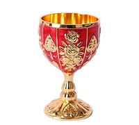 Lioaeust Bicchiere da vino retrò da 30 ml in metallo, da tavola, champagne, cocktail, Martini, vino, whisky, bicchieri vintage (zucca oro rosso)