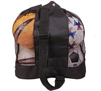 Lioaeust Borsa a rete per palloni da calcio, zaino con tracolla regolabile, borsa per palloni da calcio, pallavolo (A)