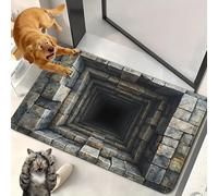 Liocwocne 2026 New Optical Illusion Rug, 3d Rugs Illusion, Rug That Looks Like A Hole for Indoor and Outdoor Entrance, Startled Cats and Dogs, They Backed Away(G,50 * 80cm)