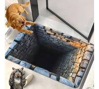 Liocwocne 2026 New Optical Illusion Rug, 3d Rugs Illusion, Rug That Looks Like A Hole for Indoor and Outdoor Entrance, Startled Cats and Dogs, They Backed Away(J,50 * 80cm)