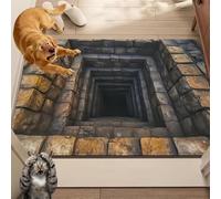 Liocwocne 2026 New Optical Illusion Rug, 3d Rugs Illusion, Rug That Looks Like A Hole for Indoor and Outdoor Entrance, Startled Cats and Dogs, They Backed Away(I,60 * 90cm)