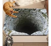 Liocwocne 2026 New Optical Illusion Rug, 3d Rugs Illusion, Rug That Looks Like A Hole for Indoor and Outdoor Entrance, Startled Cats and Dogs, They Backed Away(C,50 * 80cm)