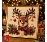 Liocwocne DIY Christmas Pearl Diamond Art Kit with Frame for Adults (A)