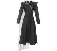 LIOEUE Costume Daenerys Targaryen Per Donna - Vestito Cosplay Con Anello Per Halloween E Feste A Tema (nero,S)