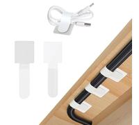 lioewhu Fascette Autoaggancianti per Cavi, 60 Pezzi Fascette Autoadesive, Organizer Cavi Adesivi Resistent, Bianco Cable Management, Fascette Fermacavi da Mettere Sotto la Scrivania