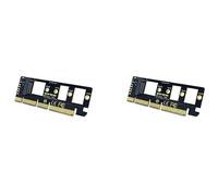 Lioggyet 2 x Scheda di espansione M.2 NVMe SSD Una PCIe 3.0 X16 / X8 / X4 Supporto per scheda adattatore SSD da scrivania 2230 2242 2260 2280 Dimensioni SSD