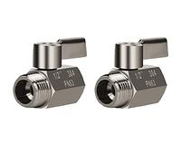 Lioggyet 2X Mini Valvola a Sfera in Acciaio 304 (1/2 Inch Femmina X ) Filettatura Npt, Valvola di Controllo Testa Regolatore di Flusso Acqua