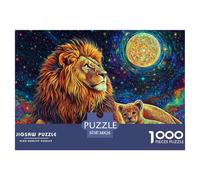Lion 1000 Pieces Jigsaw Puzzles For Adults Family Challenge Toys Stress Relieving Entertainment Cultivate The Spirit of Teamwork for Family Decorations 38x26cm/1000pcs