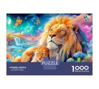 Lion And Cub Rest in A Magical Field Puzzle Da 1000 Pezzi The Lion Gioco Di Sfida Per Uomini, Donne E Anziani 52x38cm/1000pcs