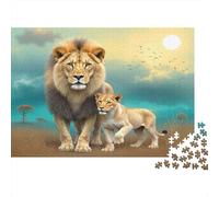Lion And Cub Walking Puzzle Impossible 1000 Pezzi Animal Decorazione Per La Casa. Rilassamento E Intelligence Per Adulti E Bambini Da 12 Anni 38x26cm/1000pcs