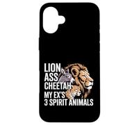 Lion Ass Cheetah My Ex's 3 Spirit Animals Divorzio Custodia per iPhone 16 Plus