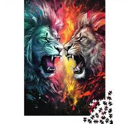 Lion Battle Art Puzzle 1000 Pezzi Puzzle Adulti Impegnativo E Difficile Per Straordinario Regalo Per Amore E Amico 52x38cm/1000pcs