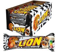 Lion Black White, Wafer con Cacao e Ripieno al Gusto Brownie, Caramello e Cereali, Copertura Bianca, 24x42g