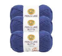 Lion Brand Yarn 215-109P - Gomitolo di filato "Feels Like Butta", confezione da 3, colore: blu reale