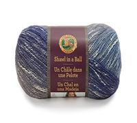 Lion Brand Yarn-Gomitolo in A Scialle, Cotone, Passeggino, Colore: Blu