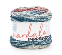 Lion Brand Yarn Mandala Impressions, filato multicolore per lavori a maglia, uncinetto e artigianato, patchwork, 1 confezione