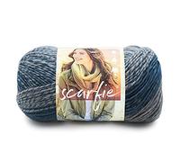 Lion Brand Yarn 826-218 Filato Scarfie, Color Foglia di tè, Acrilico, Verde Acqua/Argento, 21.59 x 12.065 x 12.065 cm, 285 unità