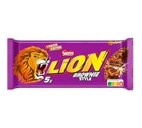 Lion Brownie Style Snack Size Barrette con Wafer con Ripieno al Gusto Brownie Confezione da 5 Barrette, 150g