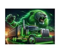 Lion Camion Strada 1000pcs Mini Puzzle per Adulti Difficile | 52 x 38 cm, scatola decorativa per soggiorno, struttura durevole, regalo di compleanno, rilassamento