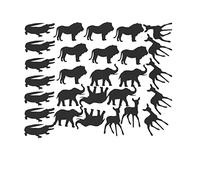 Lion Collections (Crocodile Lion Deer Elephant Vinyl Stickers # Animal C2 Black)