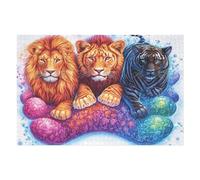 Lion Cubs Flower Field Puzzle 1000 Pezzi Rompicapo Creativo Artistico Happy Time Stimolo Della Creatività Attività Per Il Tempo Libero Regalo Per Persone Creative 1000 PCS