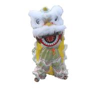 Lion Dance Mascot Costume for 5-12 Age Party Carnival Festival - 14 inch Chinese Traditional Dragon And Lion Dance(White)