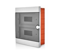 Lion Electric Armadio a incasso 2 file | 24 moduli scatola fusibili bianca per interruttore, scatola di distribuzione con guida DIN e porta trasparente per tutti gli ambienti interni