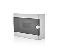 Lion Electric Scatola di distribuzione a parete, 12 moduli, 1 fila, piccolo distributore bianco, IP40, cassetta di alimentazione per ambienti umidi, cantine, garage e tutti gli ambienti interni