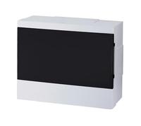 Lion Electric Scatola di distribuzione a parete, 12 moduli, 1 fila, piccolo distributore bianco, senza alogeni, IP40, cassetta di alimentazione per ambienti umidi, cantine, garage e tutti gli ambienti