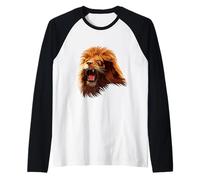 Lion Face Abbigliamento Re Camicia Foresta Leone Animale Uomo Donna Maglia con Maniche Raglan