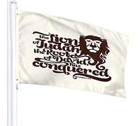 Lion Flag 3x5 FT The Lion of The Tribe of Judah The Root of David Has Conquered Word Outdoor Flags Large Welcome Yard Banners Home Garden Yard Lawn Decor