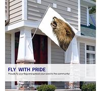 Lion Flag 3x5 FT Wild Animal King of The Roaring Lion Leo Outdoor Flags Large Welcome Yard Banners Home Garden Yard Lawn Decor Brown White