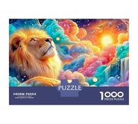 Lion Gazes at A Vibrant Cloud Sunset Puzzle Da 1000 Pezzi The Lion Gioco Educativo Classico Per Il Tempo Del Puzzle in Famiglia 70x50cm/1000pcs