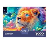 Lion Gazes at Cosmic Skies Puzzle Da 1000 Pezzi The Lion Gioco Di Allenamento Mentale Per Adulti E Bambini 52x38cm/1000pcs
