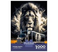 Lion Head Truck 1000 Pezzi Bundle Puzzle Wild Car Majesty Puzzle Cartone Extra Spesso - Preferito Dai Collezionisti, Relax Mentale, Pause Ufficio, Viaggio E Regali Festivi 38x26cm/1000pcs
