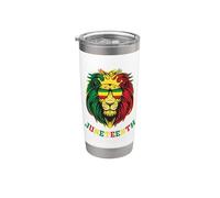Lion Juneteenth storia nera Lion Face 1865 Juneteenth Leone Bicchiere termico in acciaio inox doppia parete