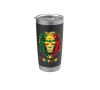Lion Juneteenth storia nera Lion Face 1865 Juneteenth Leone Bicchiere termico in acciaio inox doppia parete