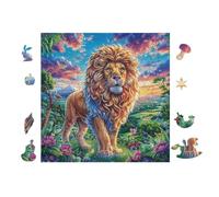 Lion King Flower Garden Rompicapo 100 Pezzi Per Adolescenti Cartone Di Alta Qualità Tema Gaming Per Tempo Libero Con Amici Nuovo Design Edizione Limitata 28x28cm